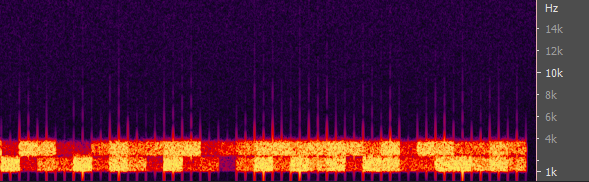 Spectrogram of digital audio watermark